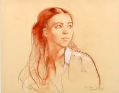 Portrait study of a young lady by John Ward, offered Mar 2012