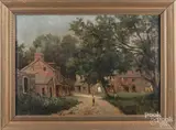 country street scene by Felix De Crano, oil on canvas, offered Jan 2018