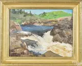 Falls at Lake Waygamac by Richard Evett Bishop, oil on board, offered Jan 2018