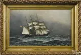 ship portrait of the American Bark Onaway of Boston by Antonio Jacobsen, oil on board, offered Jan 2018