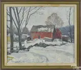 winter landscape by James McManus, oil on canvas, offered Jan 2018