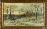 winter landscape by Christopher Shearer, oil on canvas, offered Jan 2018