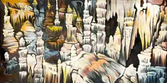 Giant’s Hall, Luray Caverns, VA by Lowell Nesbitt, 1972, oil on canvas (unstretched), sold May 2022