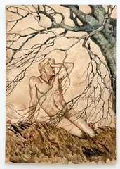 Untitled (Male Nude) by Gladys M Black, 1945, watercolor on board, sold Jun 2022
