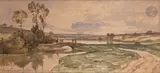 Paysage au pont by Henri Harpignies, 1880, Aquarelle, sold Mar 2023