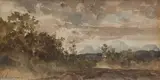 Paysage by Henri Harpignies, 1882, Aquarelle, sold Mar 2023