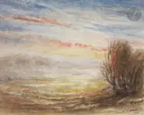 Brume à Morestel by François-Auguste Ravier, 1895, Gouache, sold Mar 2023