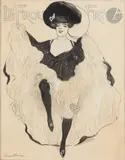 Le Frou-Frou by Joan Cardona i Lladós, Encre, crayon noir, crayon bleu et rehauts de gouache, sold Mar 2023