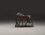 Cheval au palmier by Pierre-Jules Mêne, 1877, Épreuve en bronze signée et datée, sold Nov 2022