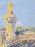 Le minaret by Julien Gustave Gagliardini, Aquarelle signée et datée en bas à droite, sold Nov 2022
