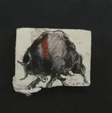 Taureau by Lydia Arickx, Technique mixte, pastel et fusain sur papier, sold Oct 2022