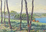 Loguivy, les pins dominante Trieux, juillet 1901 by Henri Rivière, Aquarelle, sold Nov 2020