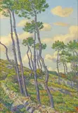 Loguivy, pins, août 1901 by Henri Rivière, Aquarelle, sold Nov 2020