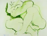 ** Nu vert by Édouard Pignon, 1973, Gouache, sold Nov 2020