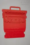 Sans titre by Ettore Sottsass, Panneau publicitaire de la machine à écrire «?Valentine?» en ABS rouge Edition Olivetti, v, sold Oct 2020