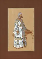 Boyarin, années 1930 by Nicolas Globa, Papier, aquarelle, crayon, sold Jun 2024