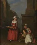 La marchande de pommes by Michel Honoré Bounieu, Toile, sold Nov 2017