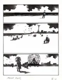 Babylone by Danijel Žeželj, Encre de Chine et gouache blanche sur papier pour la planche, sold Nov 2023