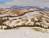 Hills at Ste. Adèle, Que. by A. Y. Jackson, 1958, oil on canvas, sold Nov 2019