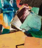 Sans titre by Marcelle Ferron, 1956, oil on canvas on board, sold Nov 2019