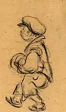 Kleiner Junge by Heinrich Zille, Kreide auf bräunlichem Papier, sold Jun 2009