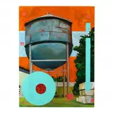 Water Tower by Diego Sánchez, Mixed media on panel, sold Apr 2023