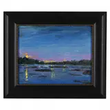Waterfront Nocturne by Paul Bertholet, Oil on board, sold Apr 2023