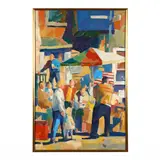 Independence Day Parade by Charles J. Movalli, Oil on canvas, sold Apr 2023