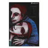 Untitled (two figures) by Robert Broderson, Oil on paper, sold Apr 2023