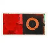 Shield by J.M. Henry, Mixed media on Fabriano paper, sold Apr 2023