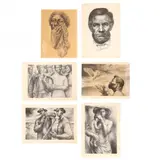Six Drawings (Complete Portfolio of Prints) by Charles White, To include six offset lithographs of White's drawings, sold Apr 2023