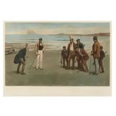 The Stymie, a Foursome at North Berwick in the Forties by John Charles Dollman, Hand-colored aquatint, sold Apr 2023