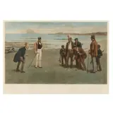 The Stymie, a Foursome at North Berwick in the Forties by John Charles Dollman, Hand-colored aquatint, sold Apr 2023