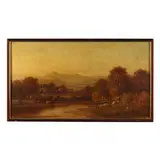 Cattle Watering by Charles Wilson Knapp, Oil on canvas, sold Apr 2023