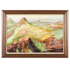 Southwestern Canyon Landscape by John Black, Oil on canvas, sold Apr 2023