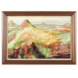 Southwestern Canyon Landscape by John Black, Oil on canvas, sold Apr 2023