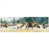 Elk Grazing by Marilyn Hughes, Watercolor and ink on paper, sold Apr 2023
