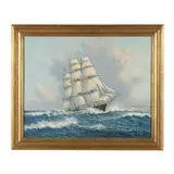 Three Masted Clipper Chip by Earl Edward Colllins, Oil on canvas, sold Apr 2023