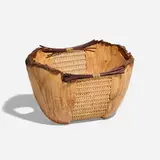 Basket by Darryl and Karen Arawjo, 1998, maple burl with basket weave, sold Jan 2026