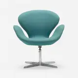 Swan chair, model 3320 by Arne Jacobsen, 1957, cast aluminum, upholstery, sold Aug 2022