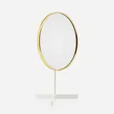 Table mirror by Durlston Designs Ltd., c. 1960, enameled steel, glass mirror, brass, sold Aug 2022