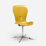 Ion chair by Gideon Kramer, 1962 / 1974, molded fiberglass, chrome-plated steel, rubber, sold Aug 2022