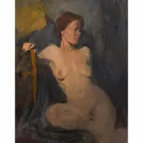 Portrait of Jennifer Fabos-Patton by Vadim Zang, circa 2010, oil on canvas affixed to board, sold May 2025
