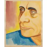 Self Portrait by Beniamino Bufano, watercolor, sold May 2025