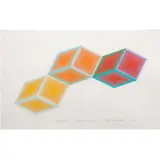 Volumes - Configuration V by Richard Anuszkiewicz, 1970, silkscreen collage, sold May 2025