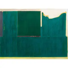 Dark Green by David Hannah, 1975, mixed media on paper, sold May 2025