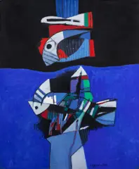 Sleeping Bird by Dia Azzawi, 1981, oil on canvas, sold May 2025