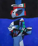 Sleeping Bird by Dia Azzawi, 1981, oil on canvas, sold May 2025