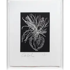Ikebana by Dale Chihuly, 2001, woodcut, sold May 2025