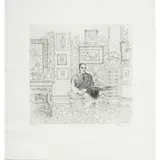 Collector by Beth Van Hoesen, 1963, etching, sold May 2025